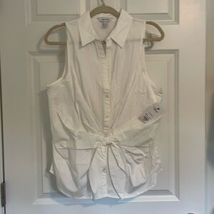 White Sleeveless  Blouse